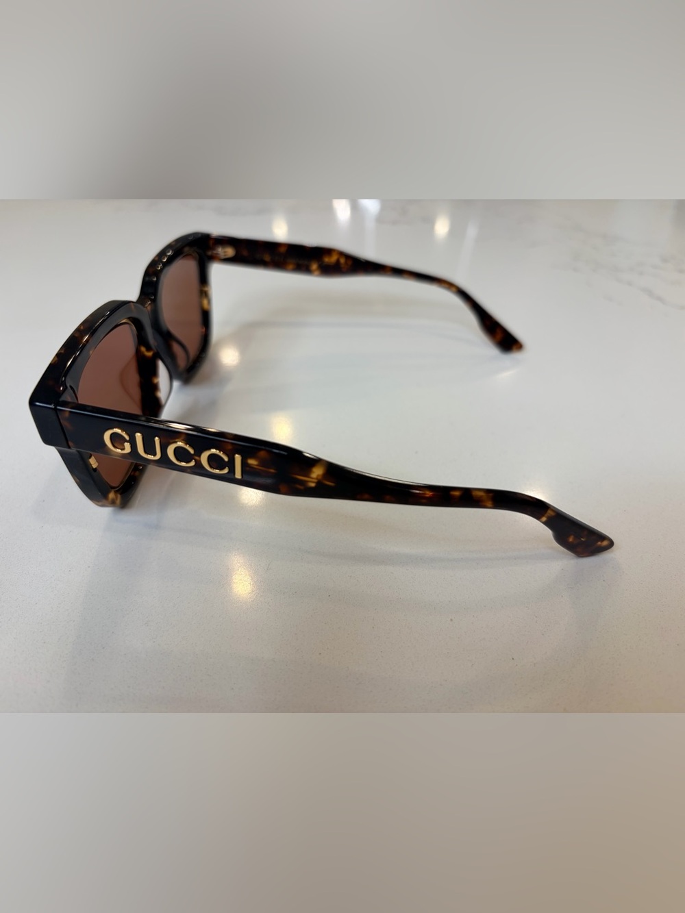 Gucci GG1151S Havana Brown Oversized Butterfly Sunglasses w/ Case - Picture 8 of 14